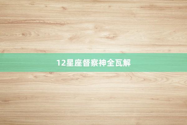 12星座督察神全瓦解