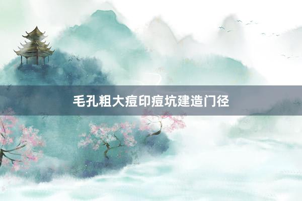 毛孔粗大痘印痘坑建造门径
